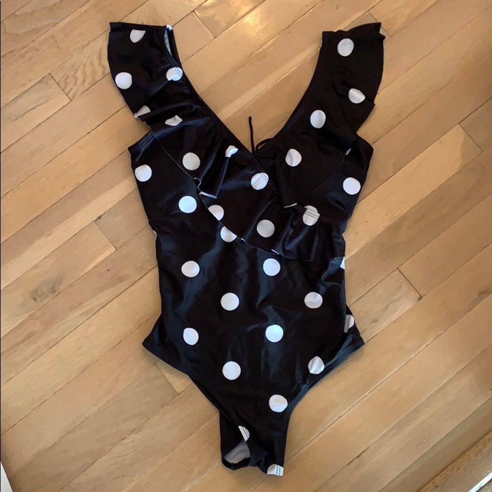 Polka dot one-piece swimsuit